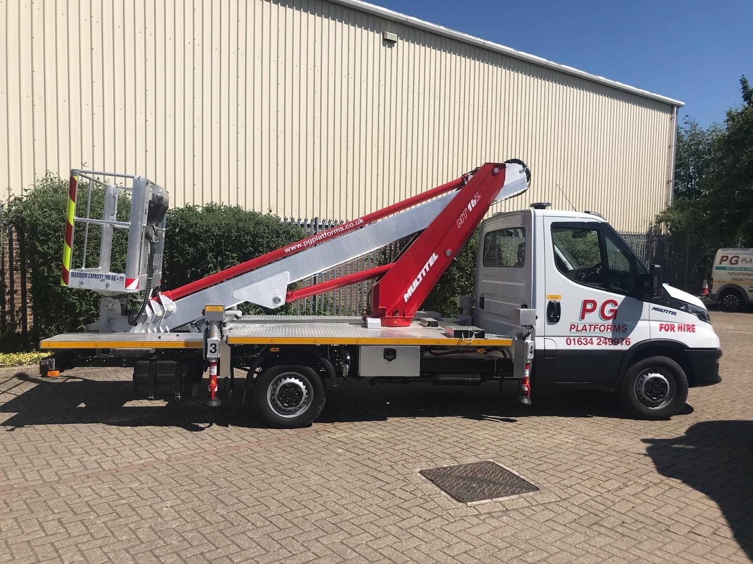 Multitel MT162EX vehicle mounted lift hire from PG Platforms