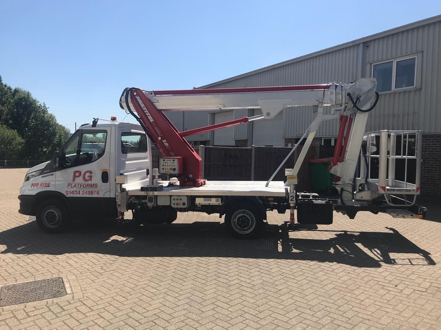Multitel MJ201 vehicle mounted lift hire from PG Platforms